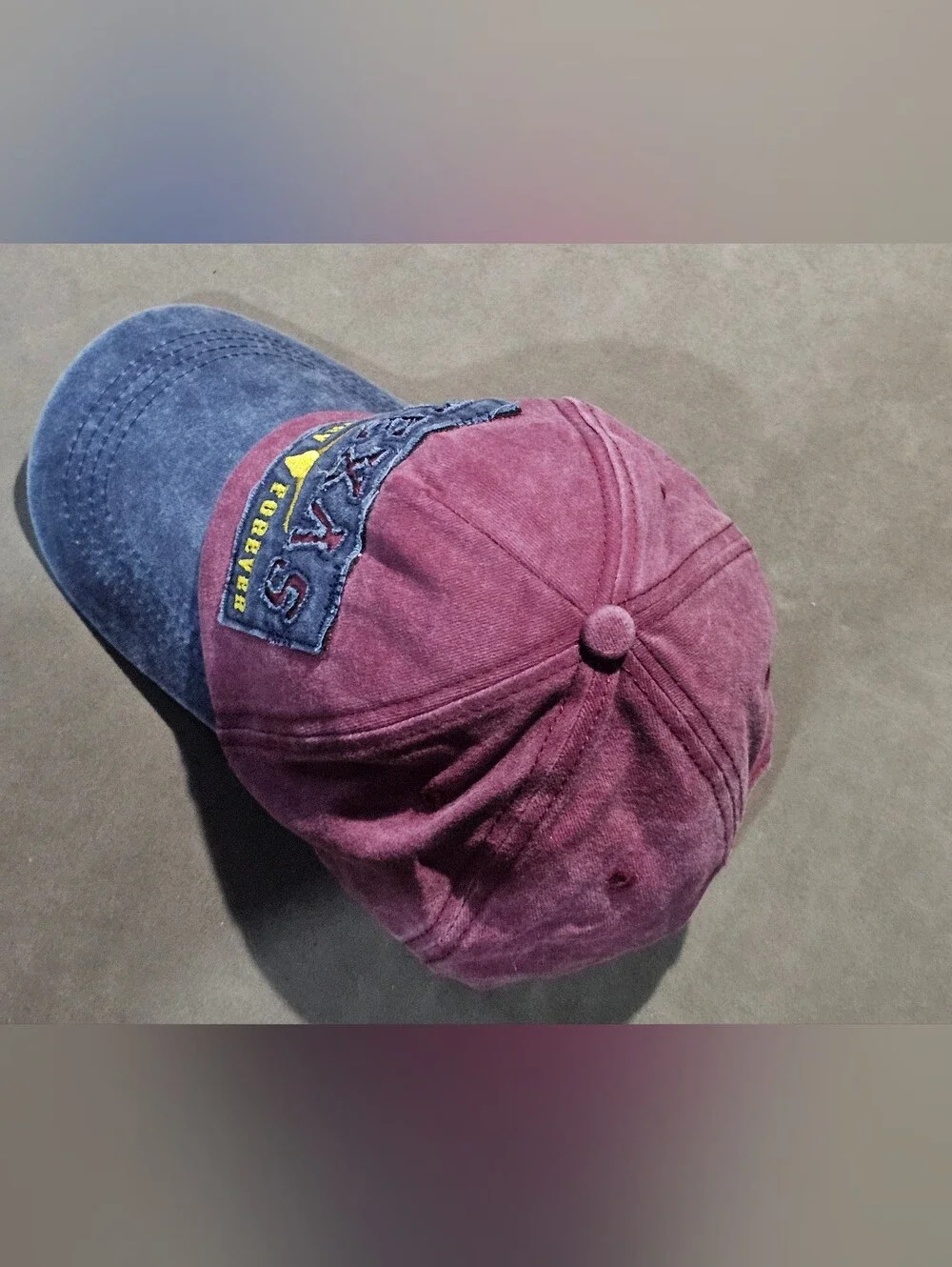 Vintage Hat Texas Country Forever Two-Tone Maroon & Blue Baseball Cap